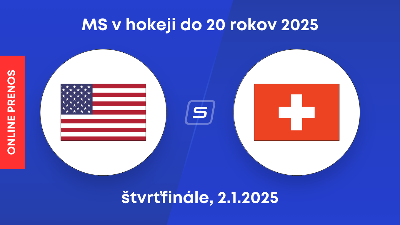 USA - Švajčiarsko: ONLINE prenos zo zápasu štvrťfinále na MS v hokeji do 20 rokov 2025.