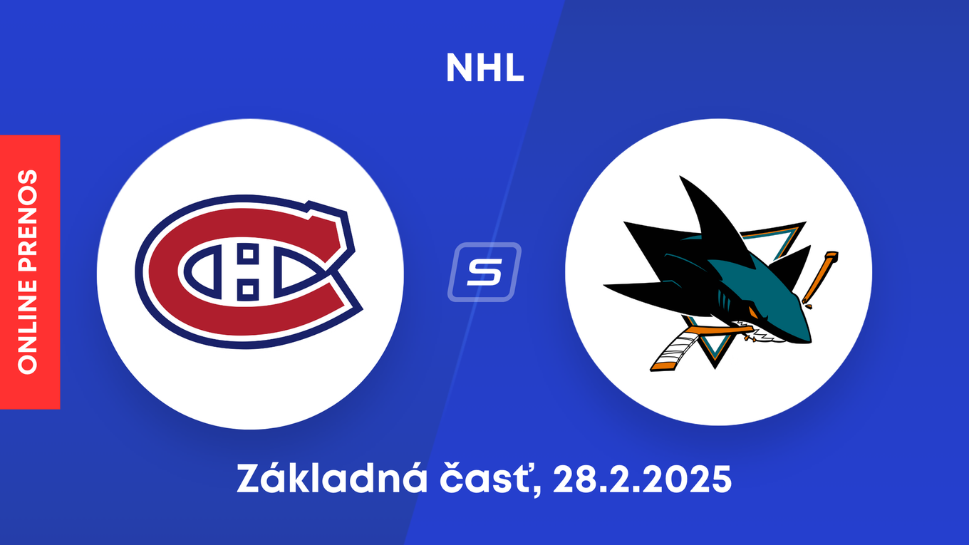 Montreal Canadiens - San Jose Sharks: ONLINE prenos zo zápasu NHL.