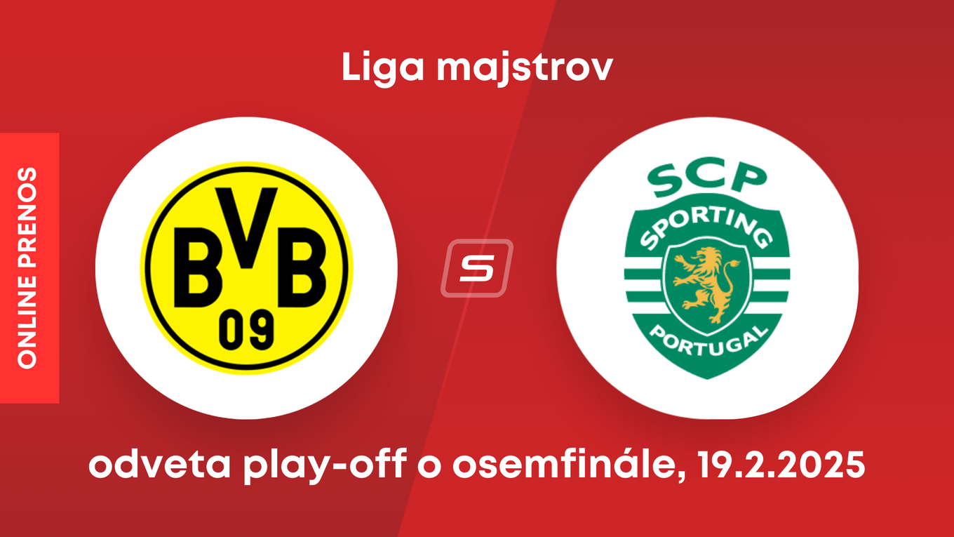 Borussia Dortmund - Sporting Lisabon: ONLINE prenos zo zápasu play-off Ligy majstrov. 