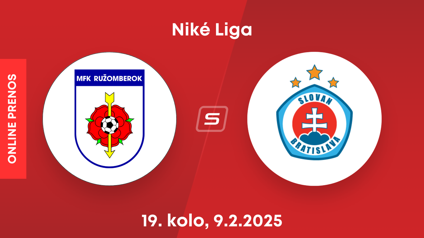 MFK Ružomberok - ŠK Slovan Bratislava: ONLINE prenos zo zápasu 19. kola Niké ligy.