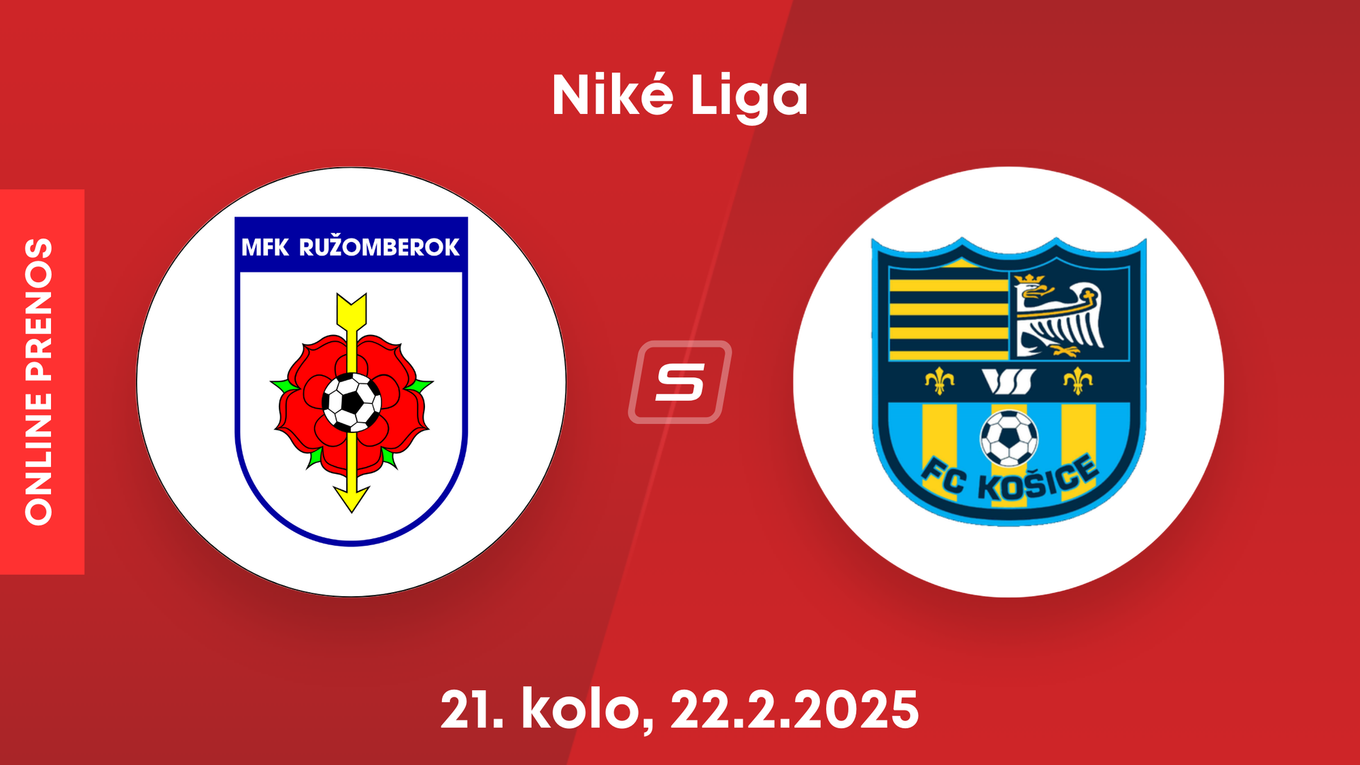 MFK Ružomberok - FC Košice: ONLINE prenos zo zápasu 21. kola Niké ligy.