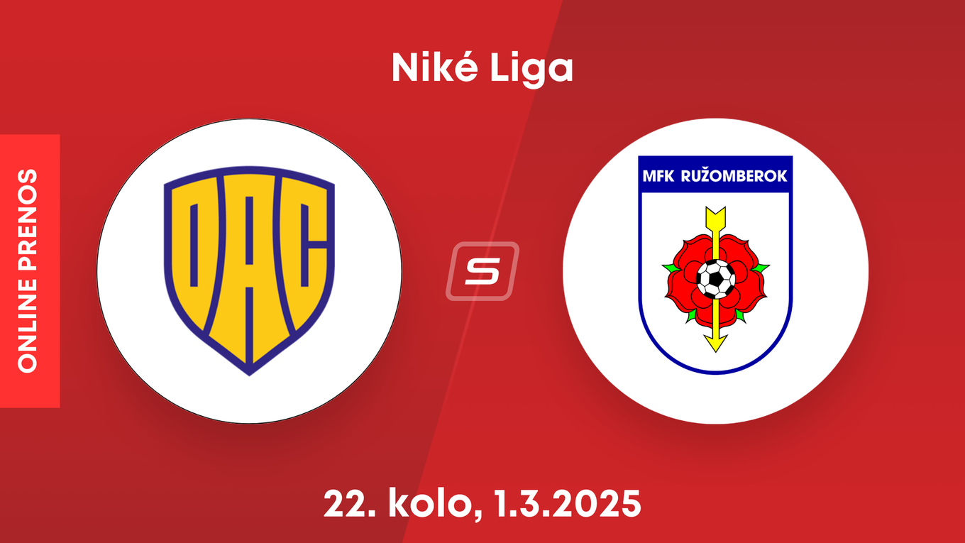 FC DAC 1904 Dunajská Streda - MFK Ružomberok: ONLINE prenos zo zápasu 22. kola Niké ligy.