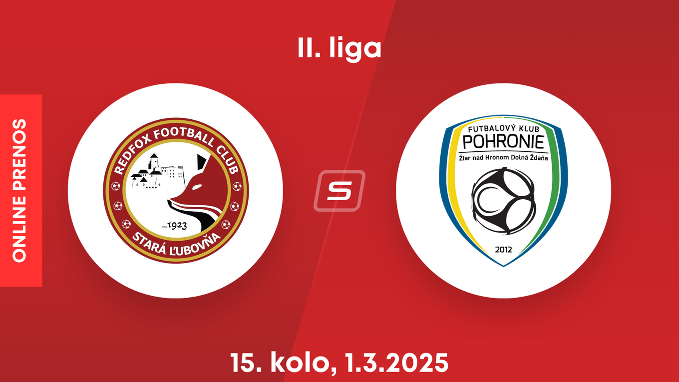 Stará Ľubovňa Redfox FC - FK Pohronie: ONLINE prenos zo zápasu 15. kola II. ligy.