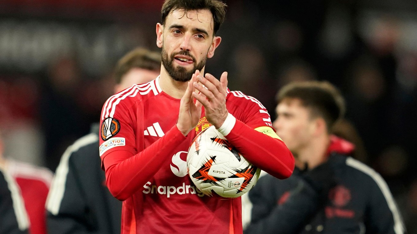 Bruno Fernandes dal hetrik v odvete osemfinále Európskej ligy Manchester United - Real Sociedad.