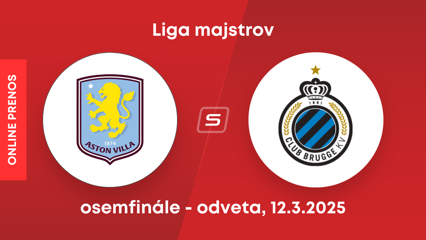 Aston Villa FC - Club Bruggy: ONLINE prenos zo zápasu osemfinále Ligy majstrov.