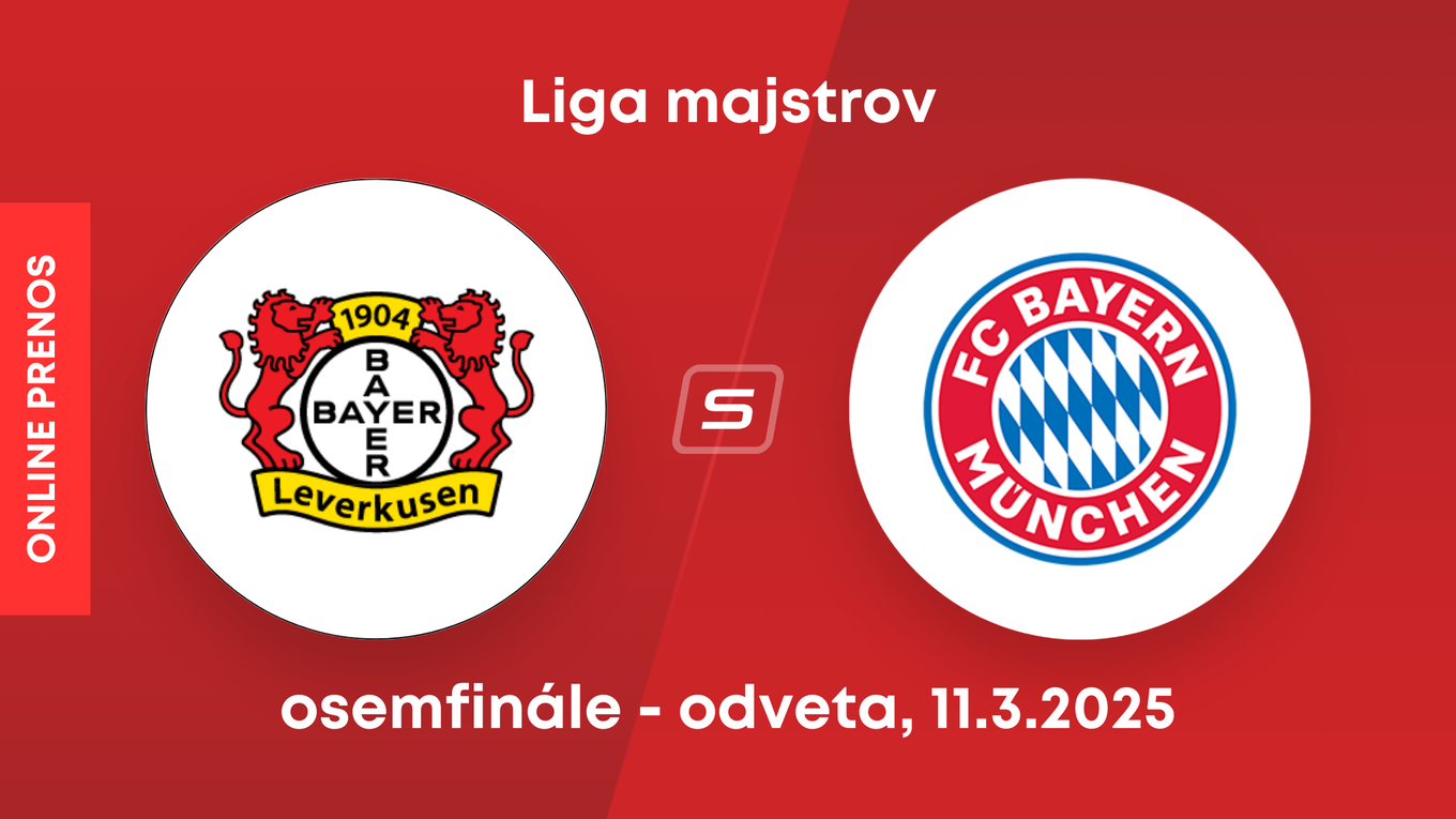 Bayer Leverkusen - Bayern Mníchov: ONLINE prenos zo zápasu osemfinále Ligy majstrov. 