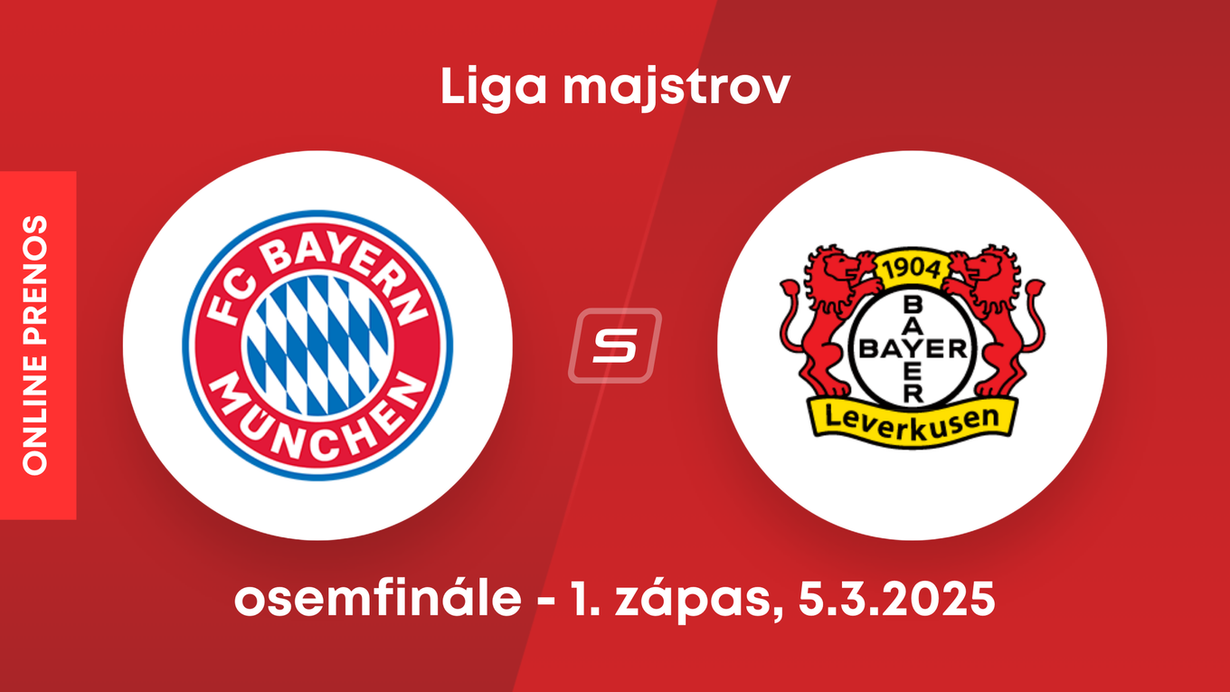 Bayern Mníchov - Bayer Leverkusen: ONLINE prenos zo zápasu osemfinále Ligy majstrov. 