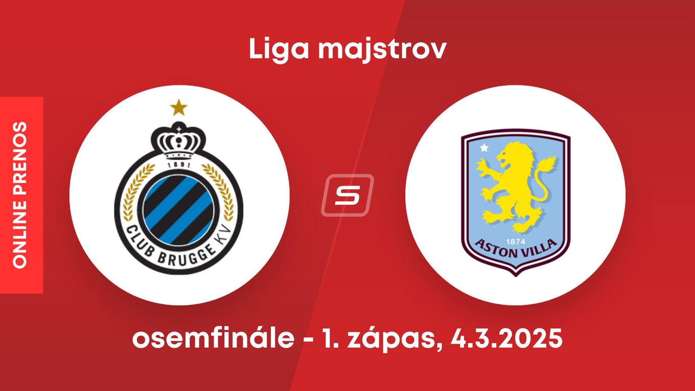 Club Bruggy KV - Aston Villa FC: ONLINE prenos zo zápasu osemfinále Ligy majstrov. 