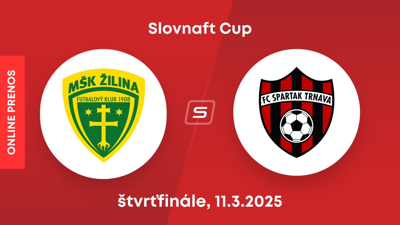 MŠK Žilina - FC Spartak Trnava: ONLINE prenos zo štvrťfinále Slovnaft Cupu.