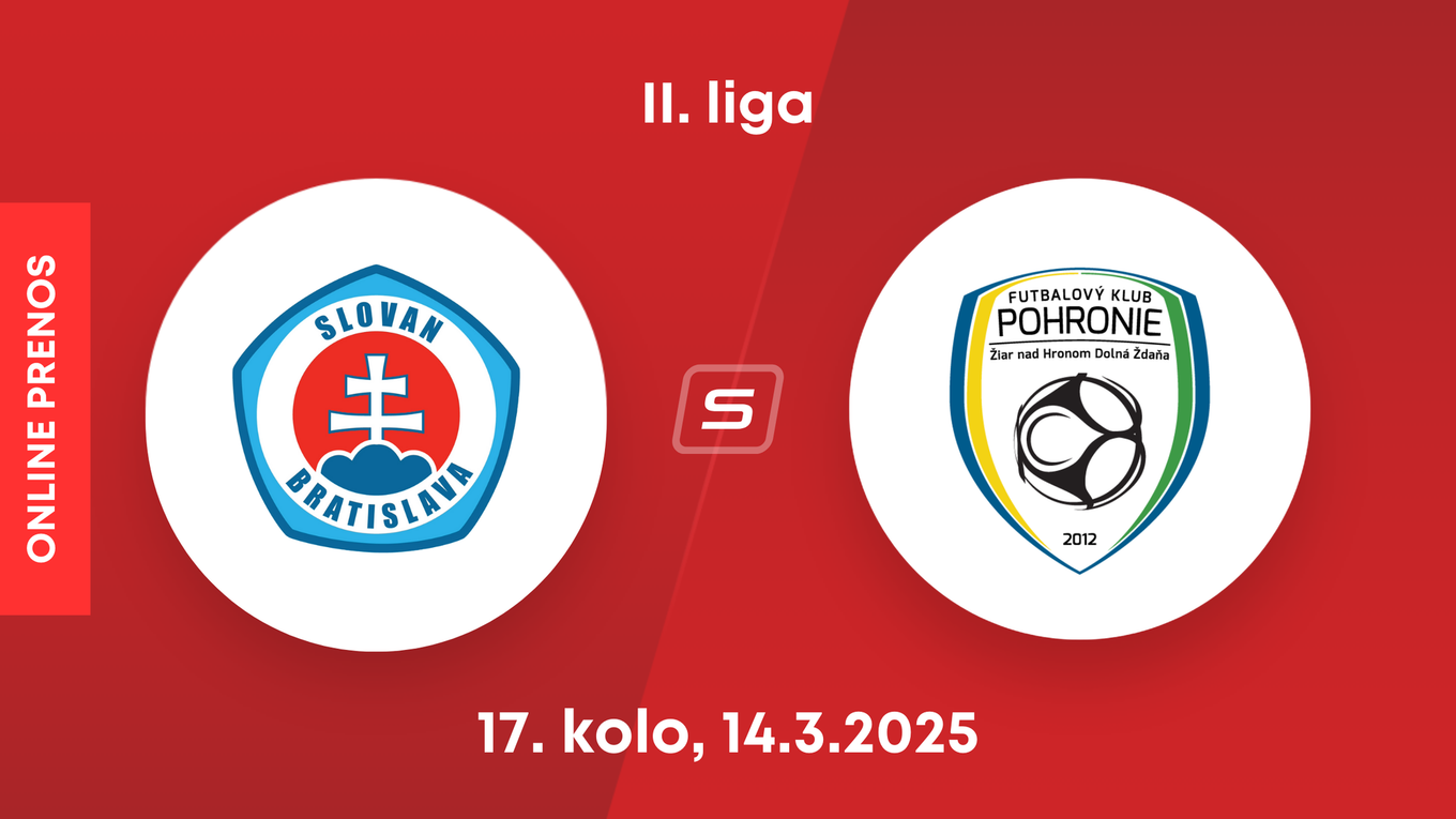 ŠK Slovan Bratislava B - FK Pohronie: ONLINE prenos zo zápasu 17. kola II. ligy.