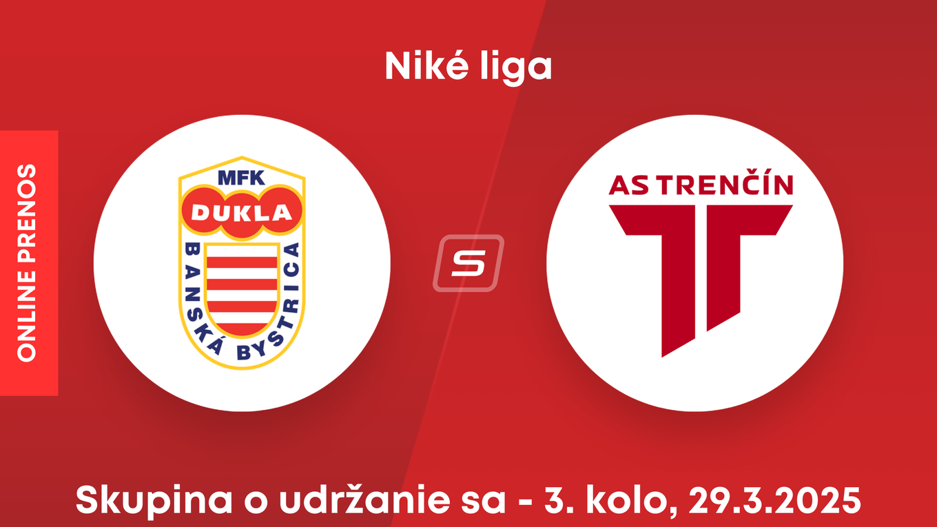 MFK Dukla Banská Bystrica - AS Trenčín: ONLINE prenos zo zápasu 3. kola skupiny o udržanie sa v Niké lige.