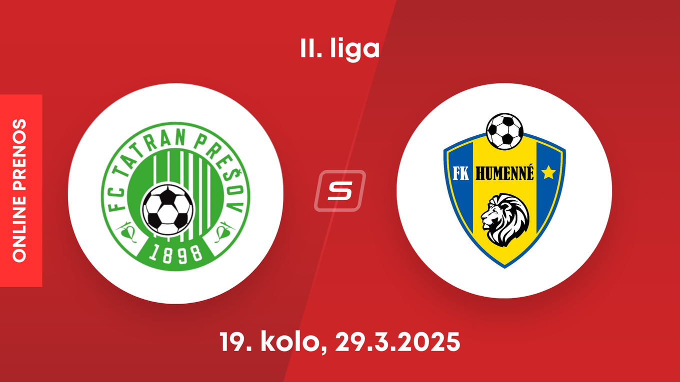 FC Tatran Prešov - FK Humenné: ONLINE prenos zo zápasu 19. kola II. ligy.