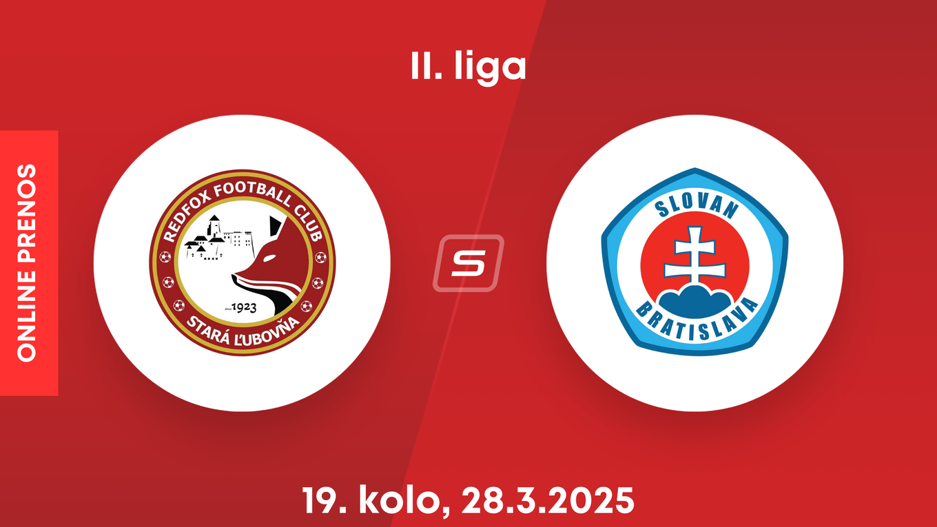 Stará Ľubovňa Redfox FC - ŠK Slovan Bratislava B: ONLINE prenos zo zápasu 19. kola II. ligy.