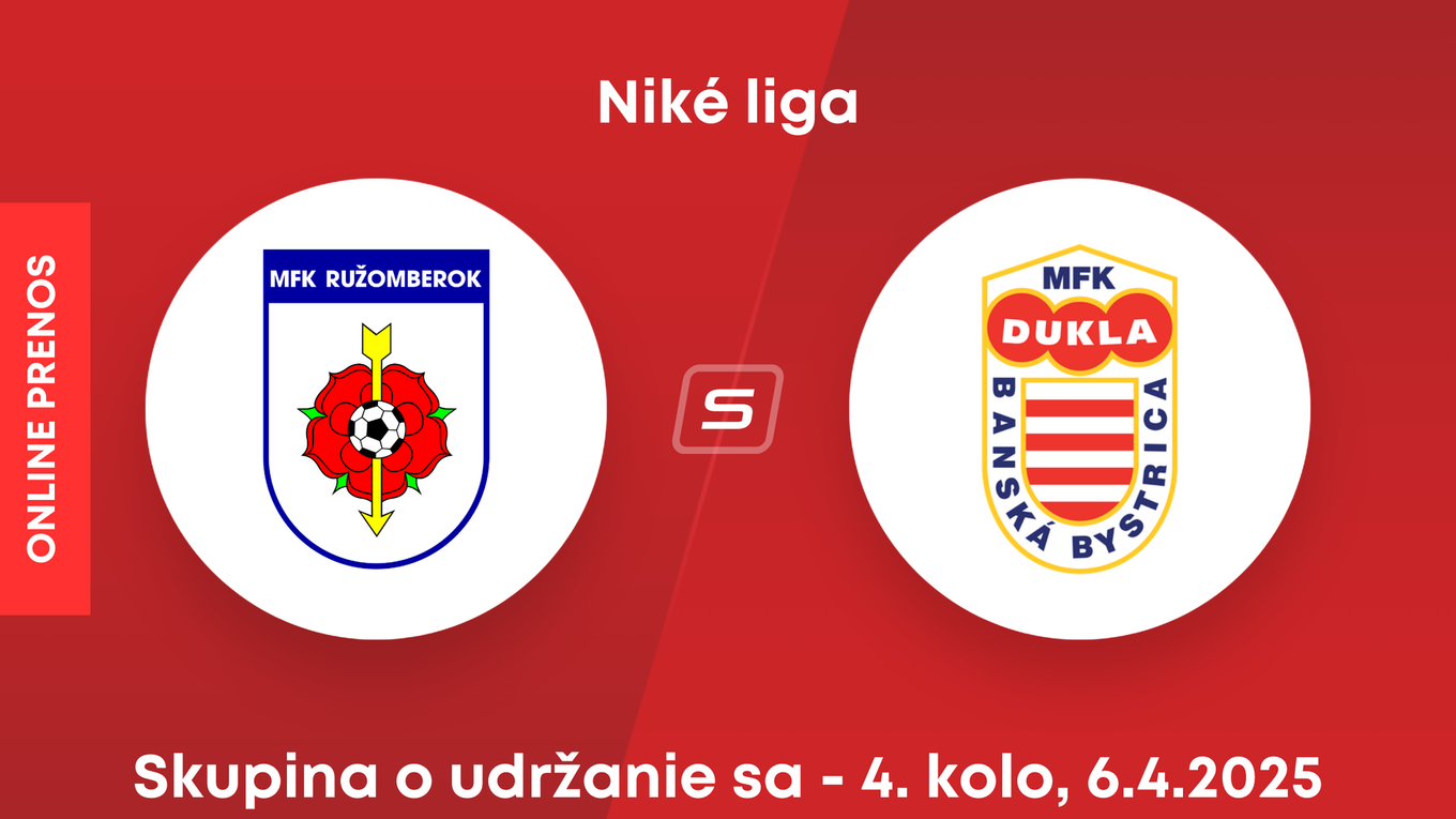 MFK Ružomberok - MFK Dukla Banská Bystrica: ONLINE prenos zo zápasu 4. kola skupiny o udržanie sa v Niké lige.