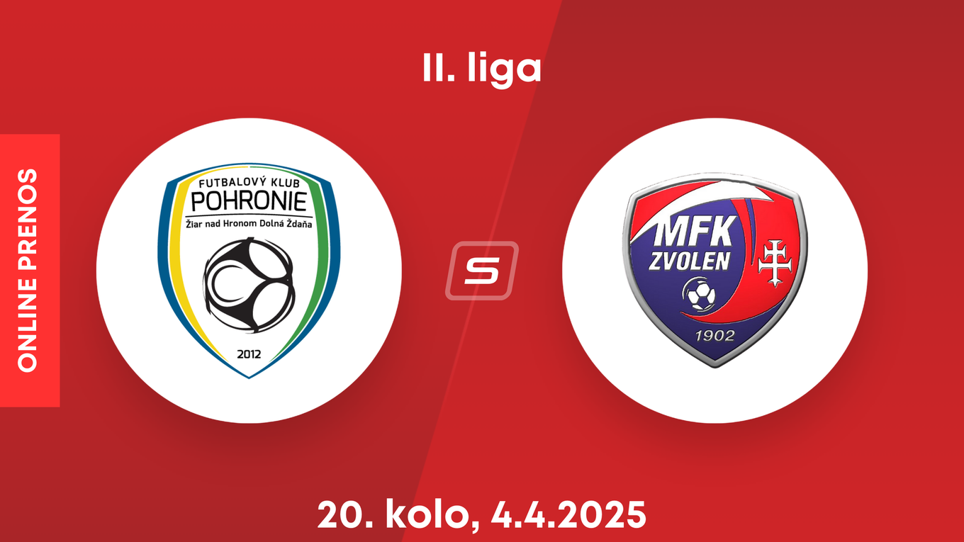 FK Pohronie - MFK Zvolen: ONLINE prenos zo zápasu 20. kola II. ligy.