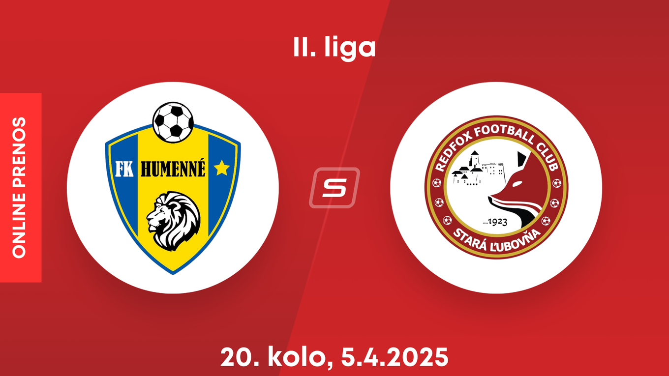 FK Humenné - Stará Ľubovňa Redfox Football Club: ONLINE prenos zo zápasu 20. kola II. ligy.