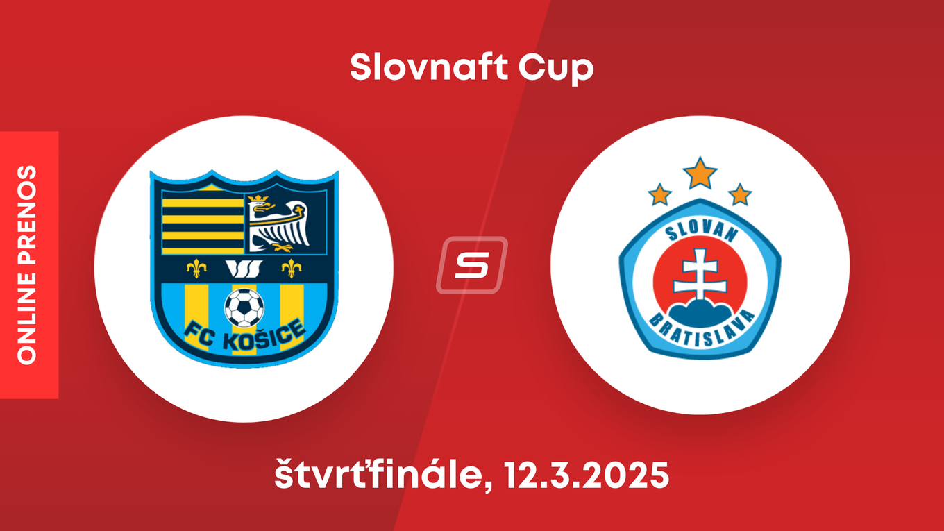 FC Košice - ŠK Slovan Bratislava: ONLINE prenos zo štvrťfinále Slovnaft Cupu.