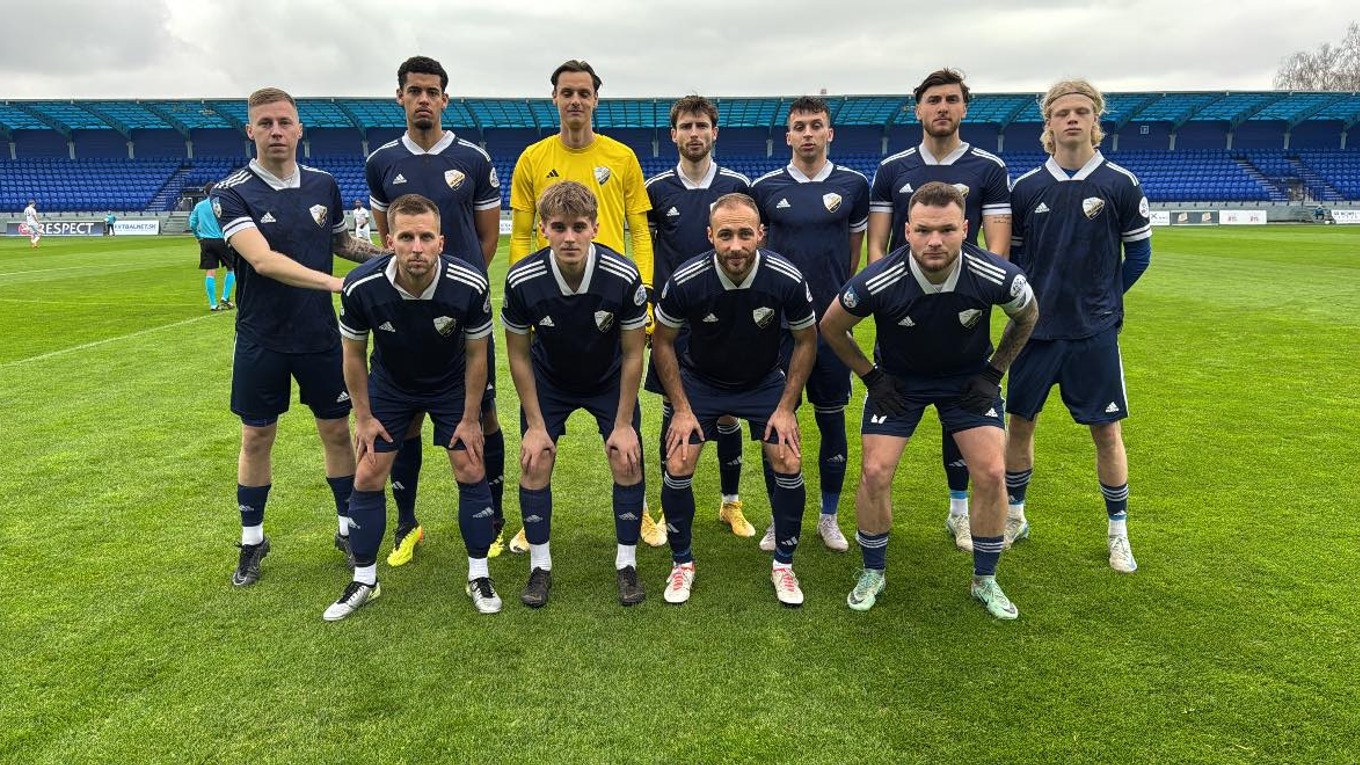 Základná zostava Popradu v zápase 20. kola III. ligy s Rimavskou Sobotou.