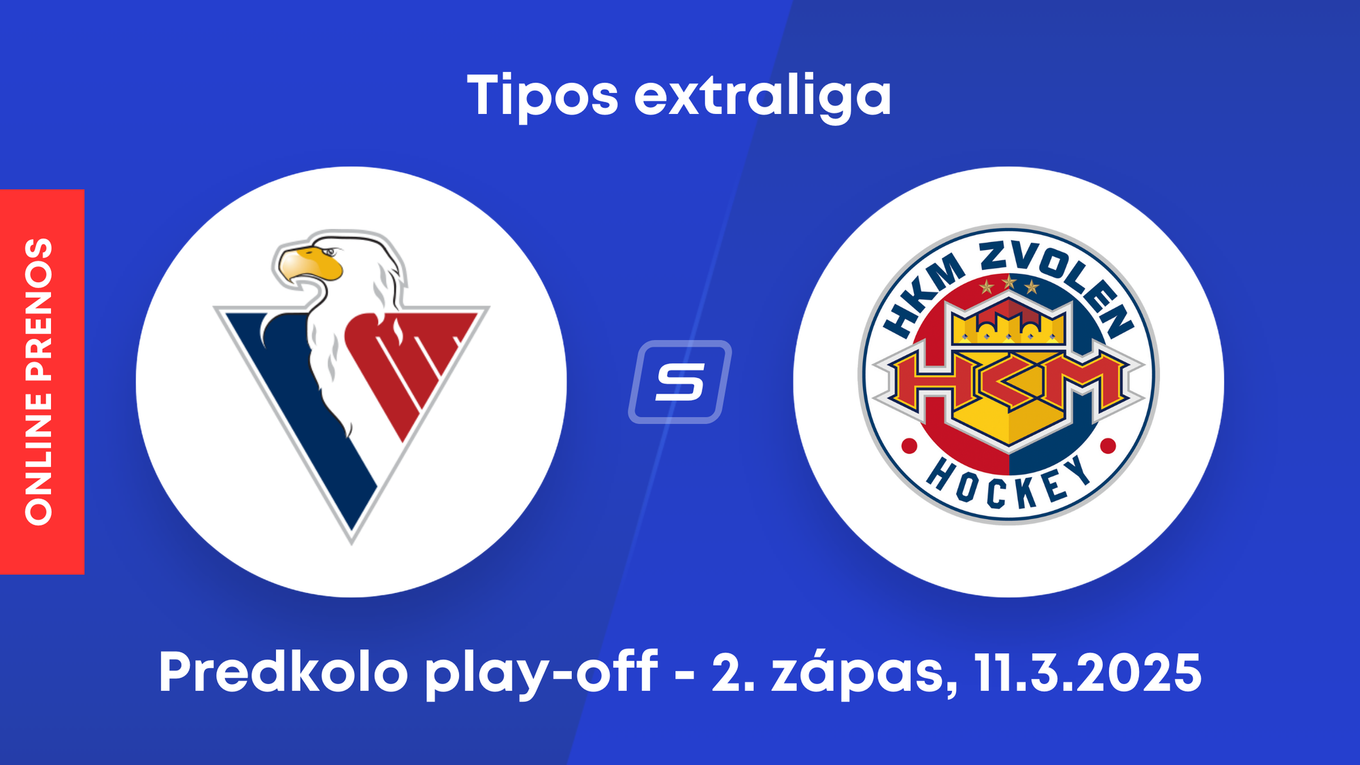 HC Slovan Bratislava - HKM Zvolen: ONLINE prenos z 2. zápasu predkola play-off Tipos extraligy.