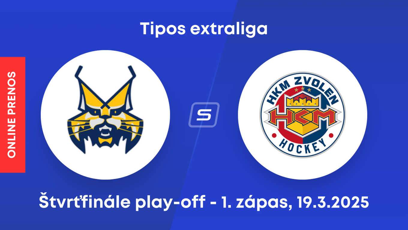 HK Spišská Nová Ves - HKM Zvolen: ONLINE prenos z 1. zápasu štvrťfinále play-off Tipos extraligy.