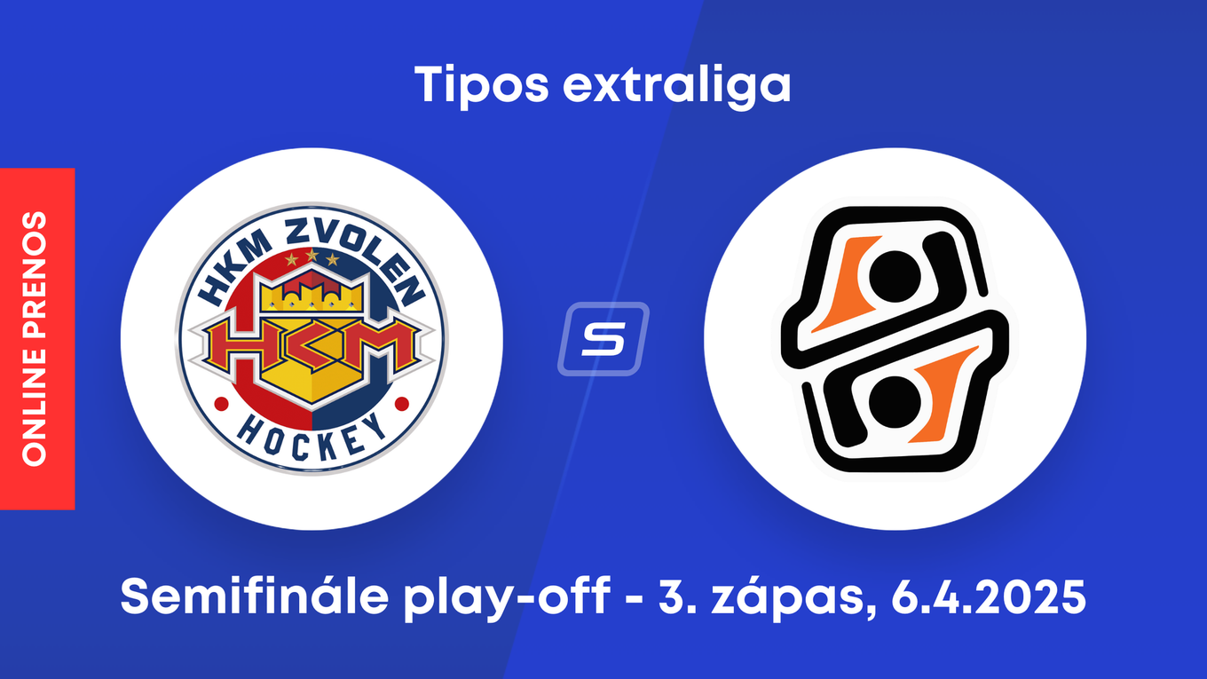 HKM Zvolen - HC Košice: ONLINE prenos z 3. zápasu semifinále play-off Tipos extraligy.