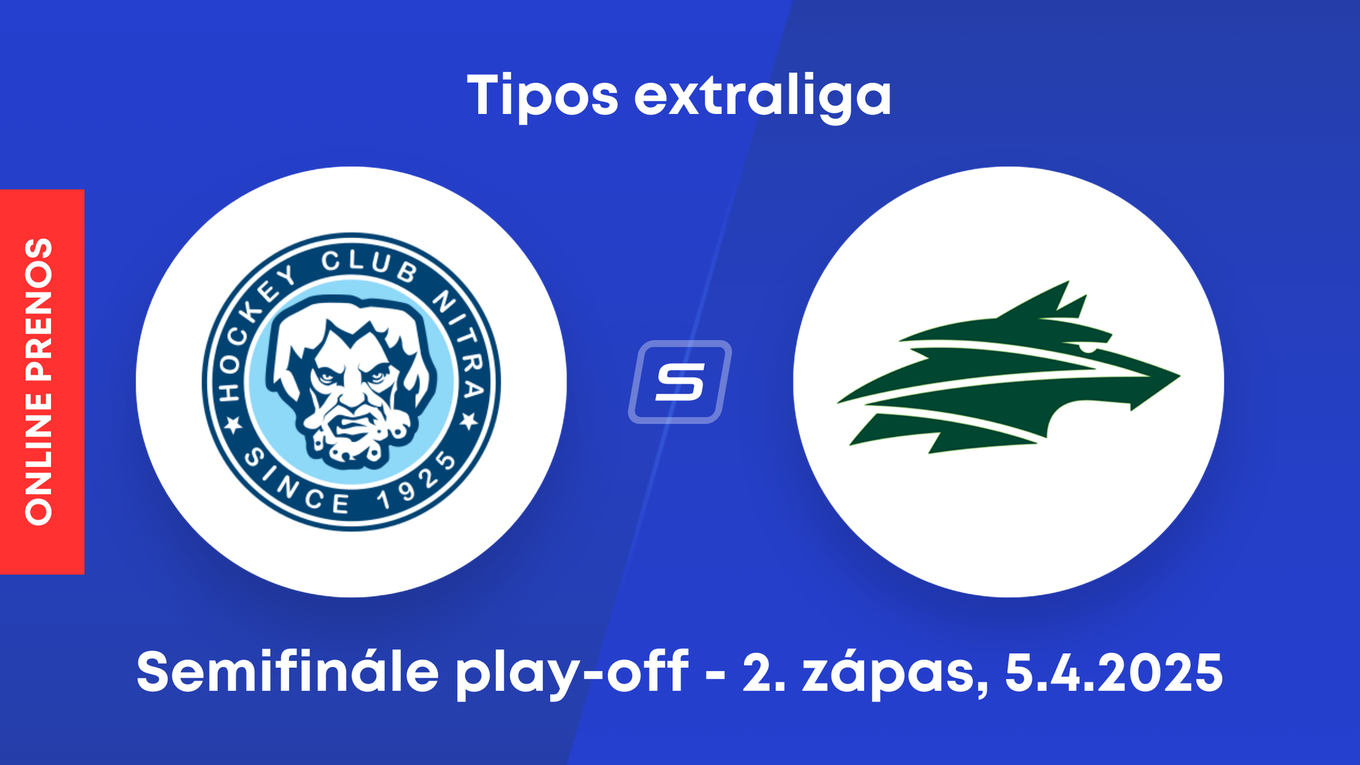 HK Nitra - DOXXbet Vlci Žilina: ONLINE prenos z 2. zápasu semifinále play-off Tipos extraligy.