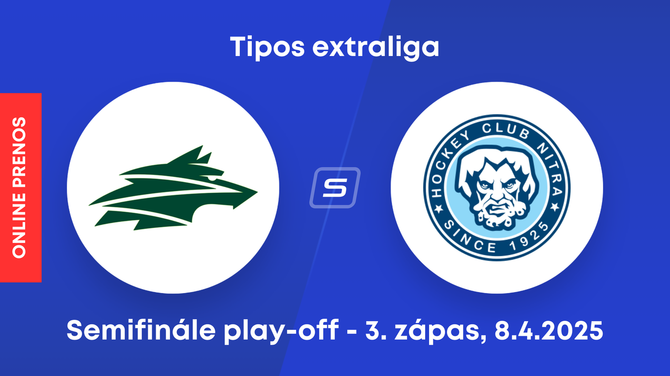 DOXXbet Vlci Žilina - HK Nitra: ONLINE prenos z 3. zápasu semifinále play-off Tipos extraligy.