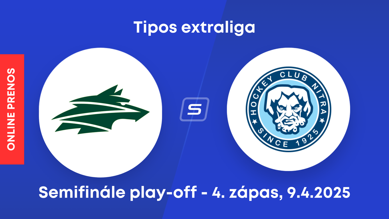 DOXXbet Vlci Žilina - HK Nitra: ONLINE prenos zo 4. zápasu semifinále play-off Tipos extraligy.