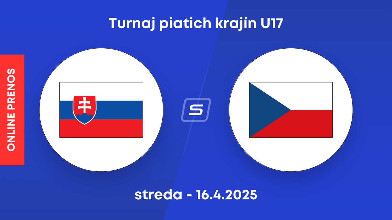 Slovensko U17 - Česko U17: ONLINE prenos zo zápasu na Turnaji piatich krajín.