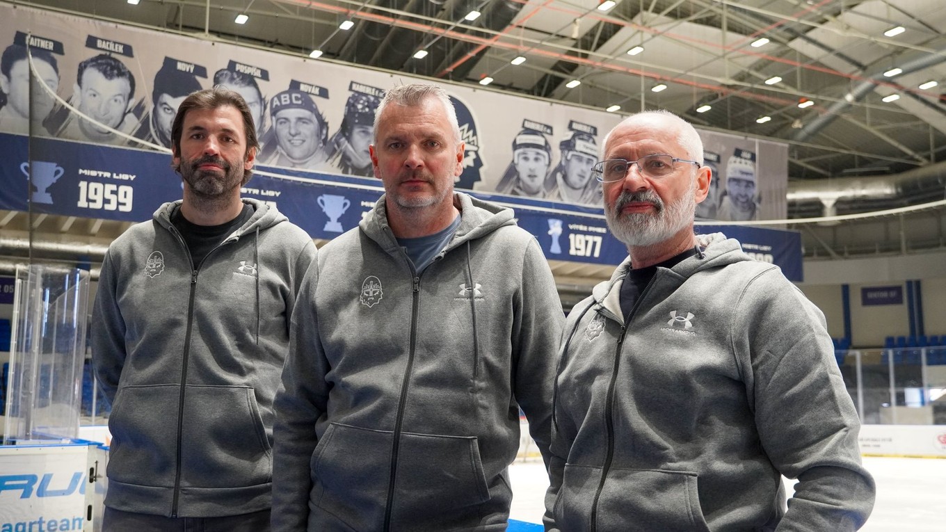 Nový trénerský tím klubu Rytíři Kladno: Ivan Majeský, David Čermák a Václav Sýkora.