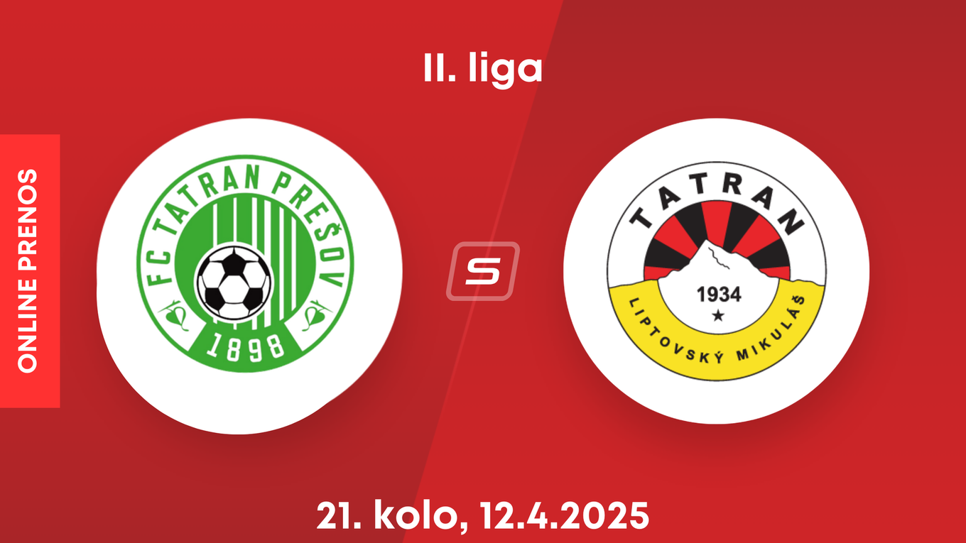 FC Tatran Prešov - MFK Tatran Liptovský Mikuláš: ONLINE prenos zo zápasu 21. kola II. ligy.