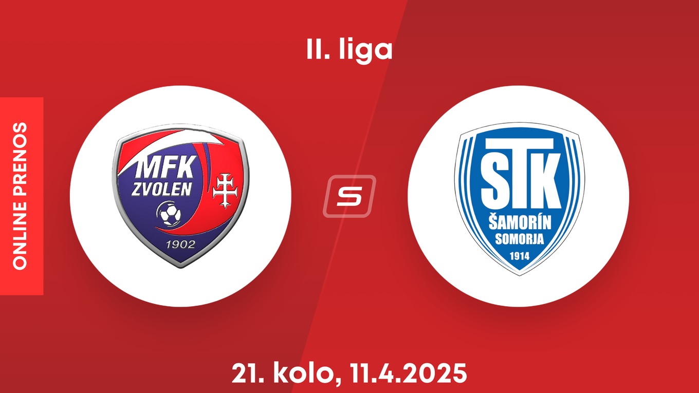 MFK Zvolen - FC ŠTK 1914 Šamorín: ONLINE prenos zo zápasu 21. kola II. ligy.