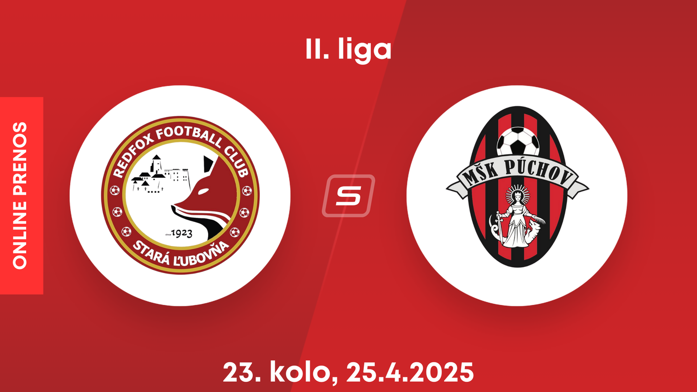 Stará Ľubovňa Redfox FC - MŠK Púchov: ONLINE prenos zo zápasu 23. kola II. ligy.