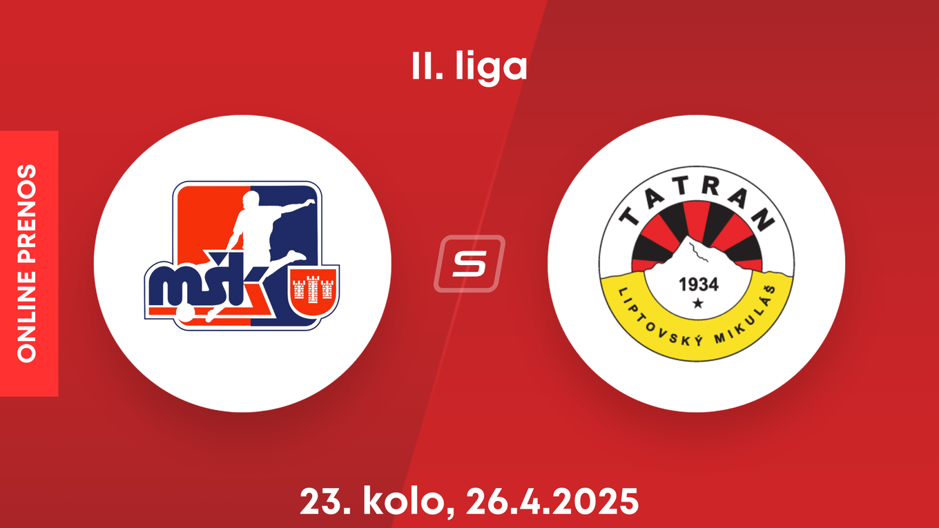 MŠK Považská Bystrica - MFK Tatran Liptovský Mikuláš: ONLINE prenos zo zápasu 23. kola II. ligy.