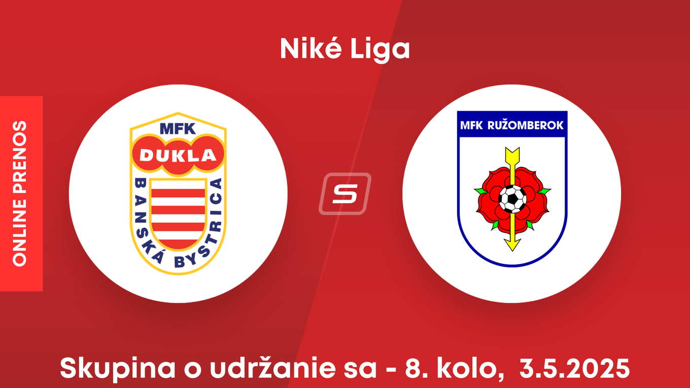 MFK Dukla Banská Bystrica - MFK Ružomberok: ONLINE prenos zo zápasu 8. kola skupiny o udržanie sa v Niké lige.