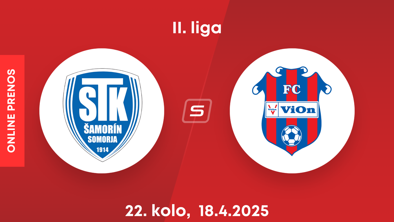 FC ŠTK 1914 Šamorín - FC ViOn Zlaté Moravce: ONLINE prenos zo zápasu 22. kola II. ligy.