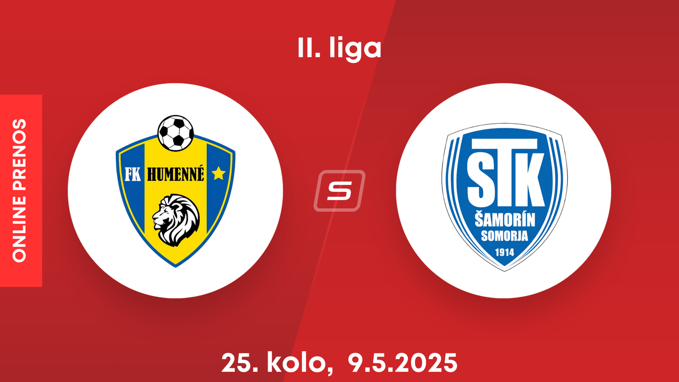 FK Humenné - FC ŠTK 1914 Šamorín: ONLINE prenos zo zápasu 25. kola II. ligy.