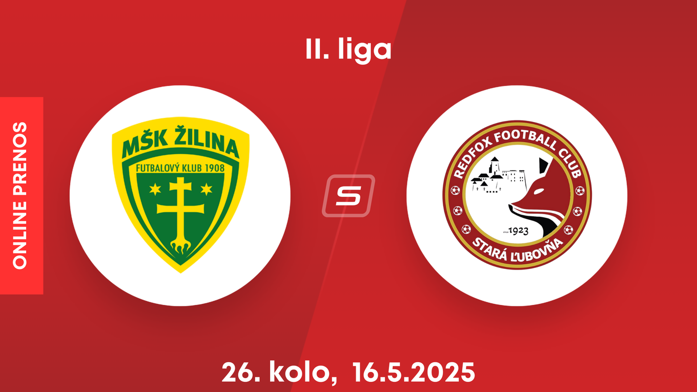 MŠK Žilina B - Stará Ľubovňa Redfox Football Club: ONLINE prenos zo zápasu 26. kola II. ligy.