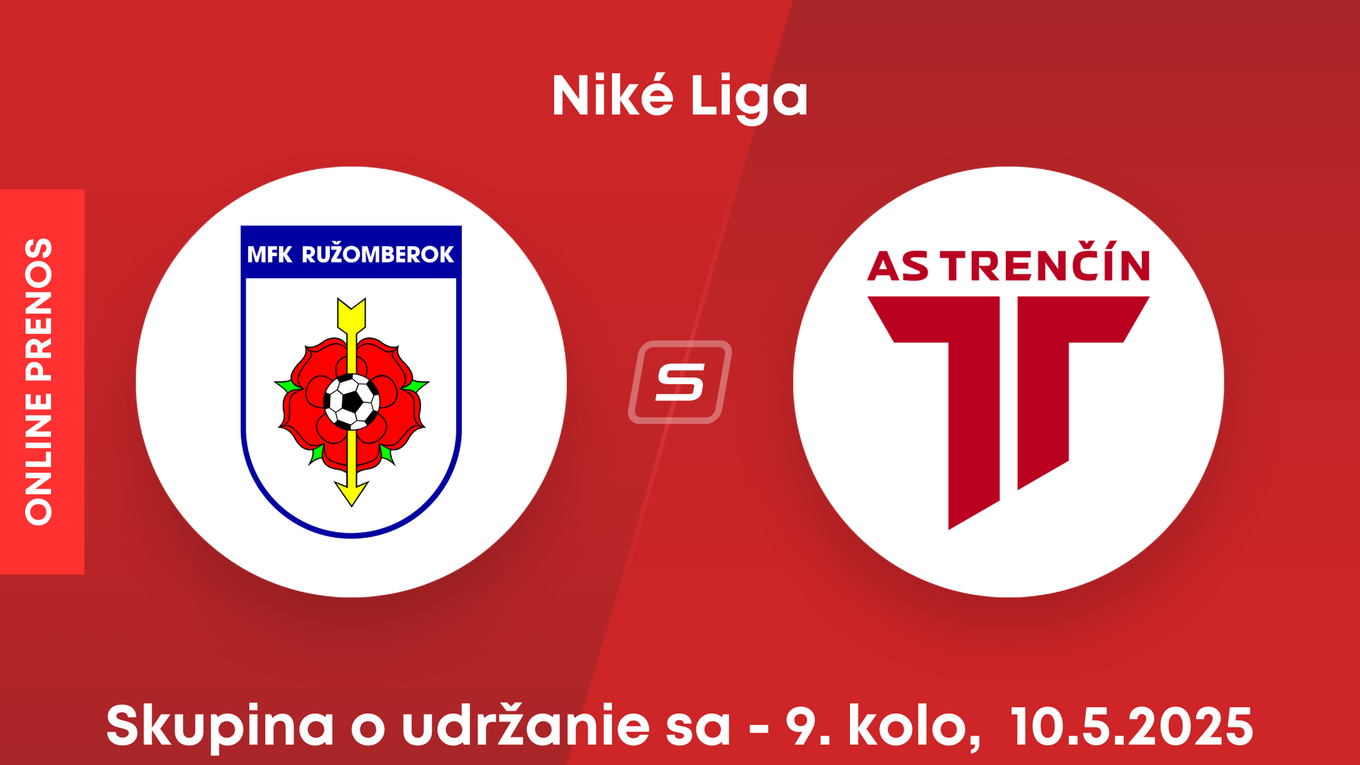 MFK Ružomberok - AS Trenčín: ONLINE prenos zo zápasu 9. kola skupiny o udržanie sa v Niké lige.