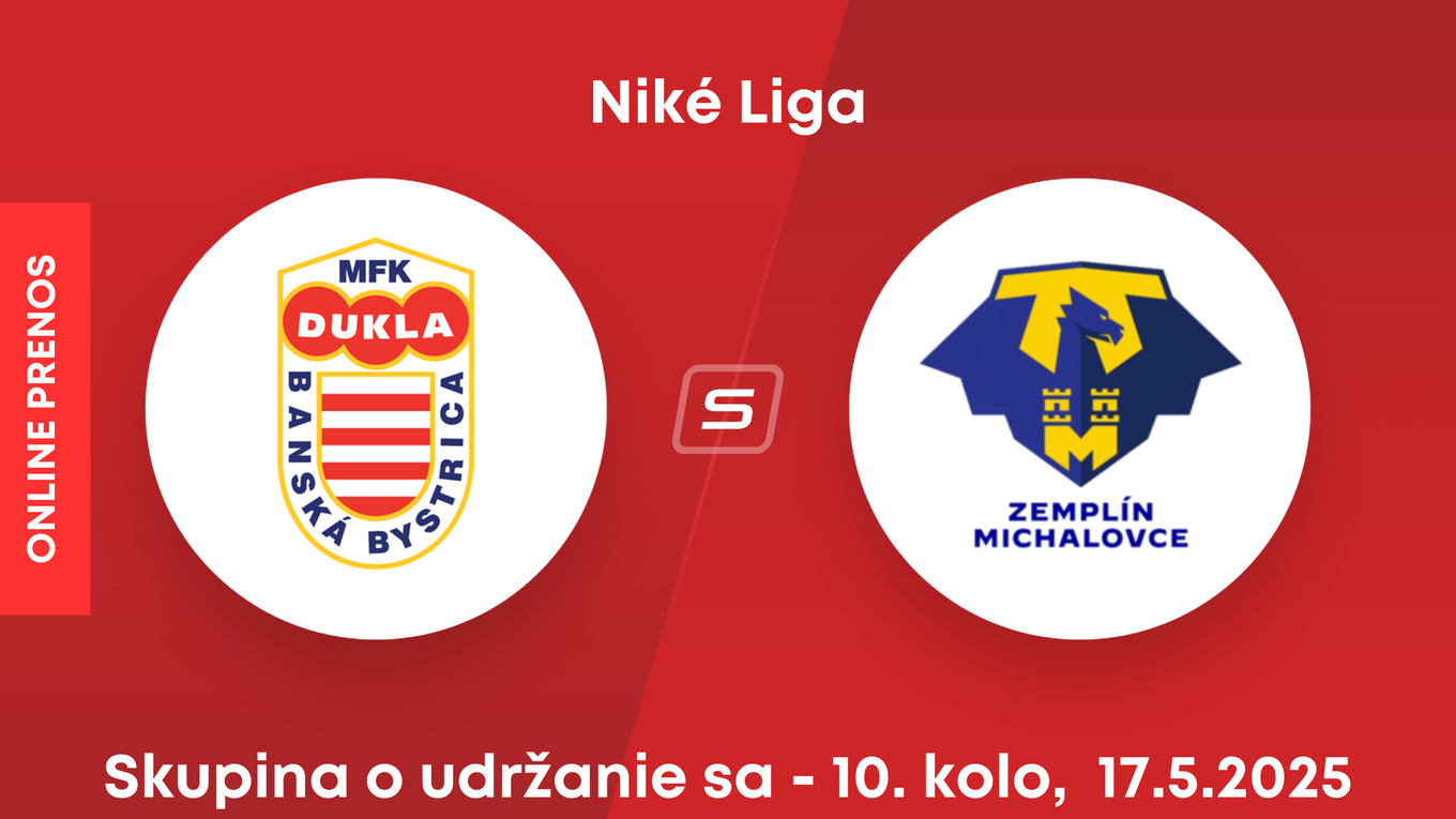 MFK Dukla Banská Bystrica - MFK Zemplín Michalovce: ONLINE prenos zo zápasu 10. kola skupiny o udržanie sa v Niké lige.