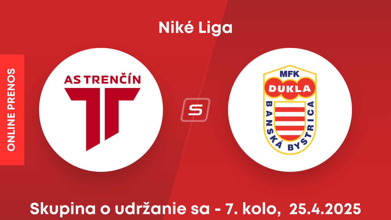 AS Trenčín - MFK Dukla Banská Bystrica: ONLINE prenos zo zápasu 7. kola skupiny o udržanie sa v Niké lige.
