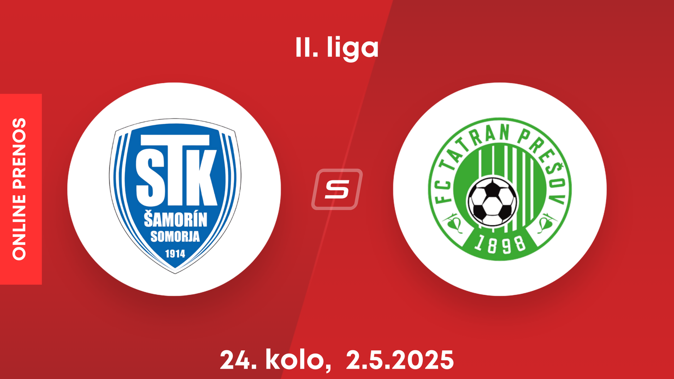 FC ŠTK 1914 Šamorín - FC Tatran Prešov: ONLINE prenos zo zápasu 24. kola II. ligy.