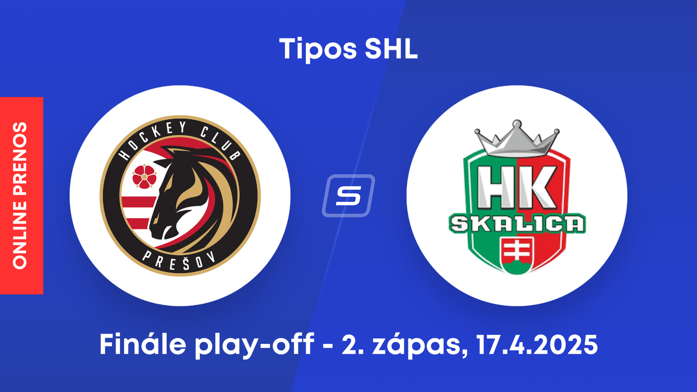 HC Prešov - HK Skalica: ONLINE prenos z 2. zápasu finále play-off Tipos SHL.