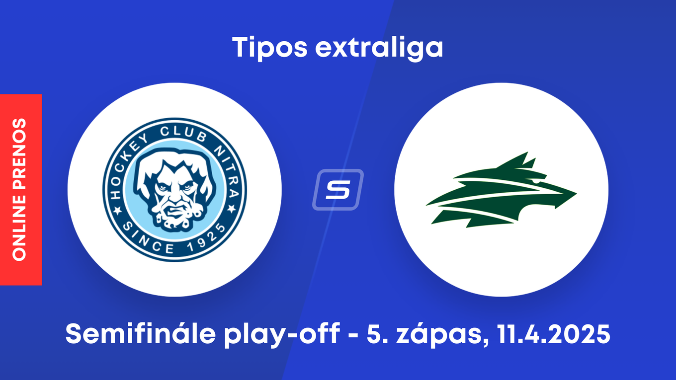 HK Nitra - DOXXbet Vlci Žilina: ONLINE prenos z 5. zápasu semifinále play-off Tipos extraligy.