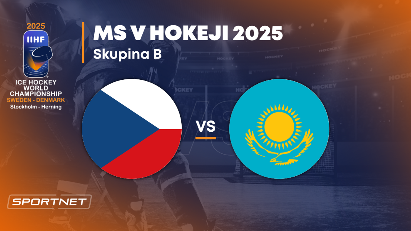 Česko - Kazachstan: ONLINE prenos zo zápasu na MS v hokeji 2025 vo Švédsku a Dánsku.