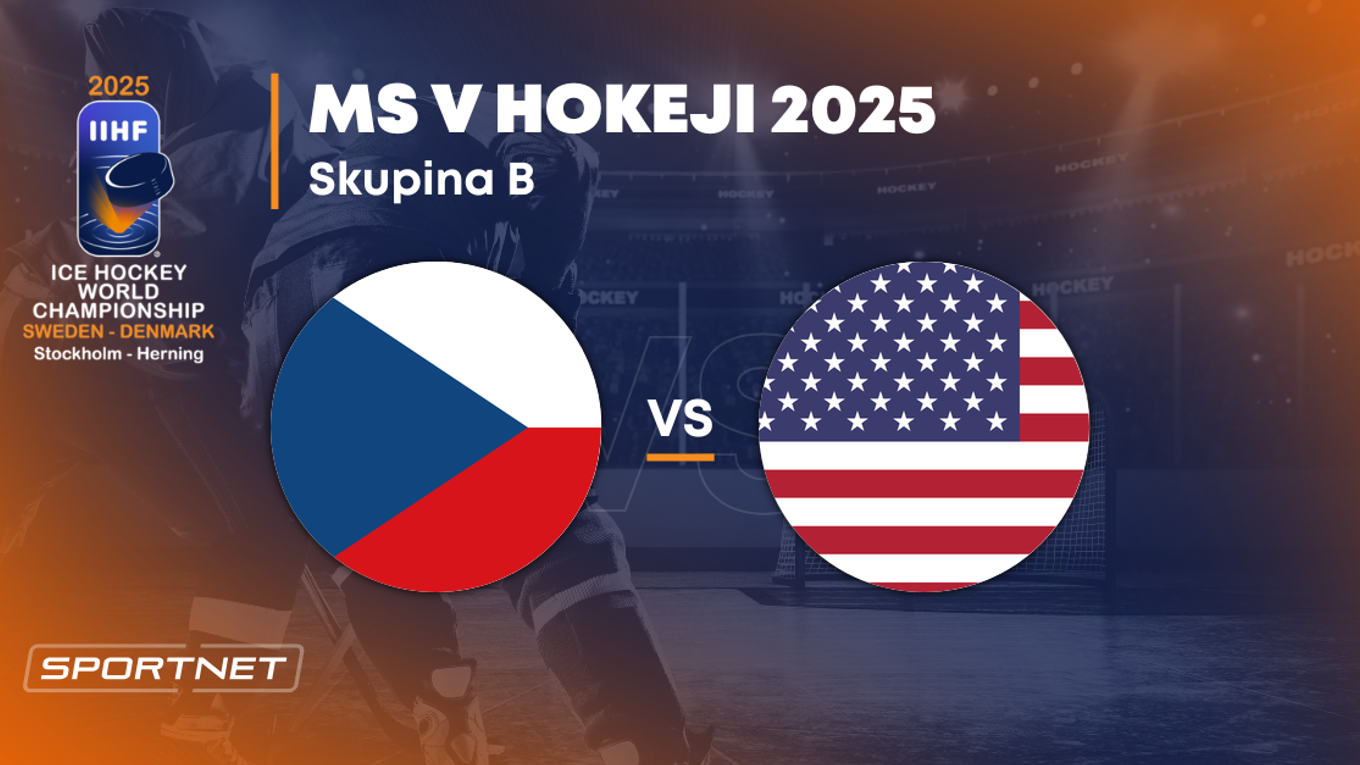Česko - USA: ONLINE prenos zo zápasu na MS v hokeji 2025 vo Švédsku a Dánsku.