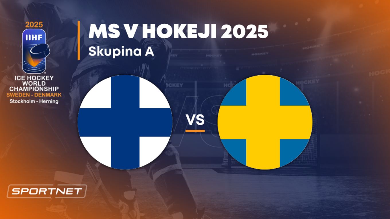Fínsko - Švédsko: ONLINE prenos zo zápasu na MS v hokeji 2025 vo Švédsku a Dánsku.
