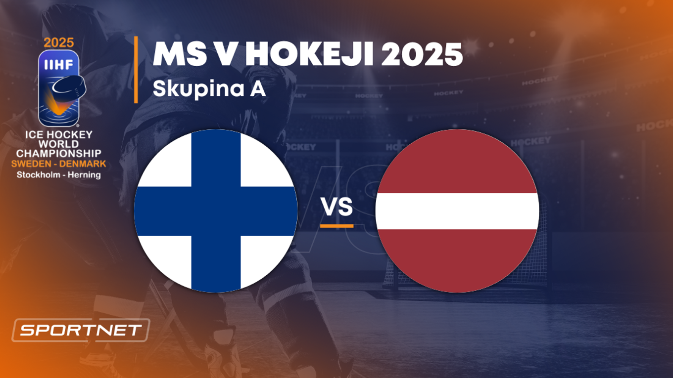 Fínsko - Lotyšsko: ONLINE prenos zo zápasu na MS v hokeji 2025 vo Švédsku a Dánsku.