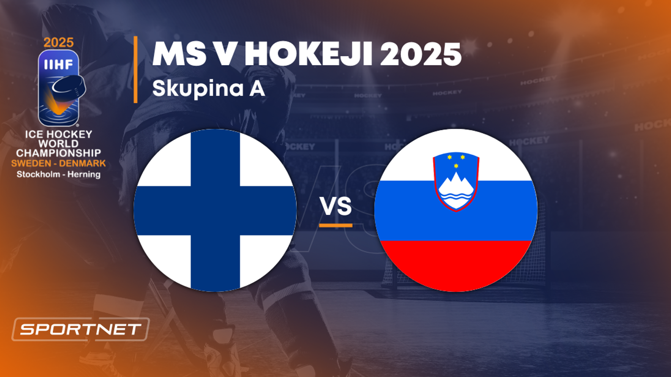 Fínsko - Slovinsko: ONLINE prenos zo zápasu na MS v hokeji 2025 vo Švédsku a Dánsku.