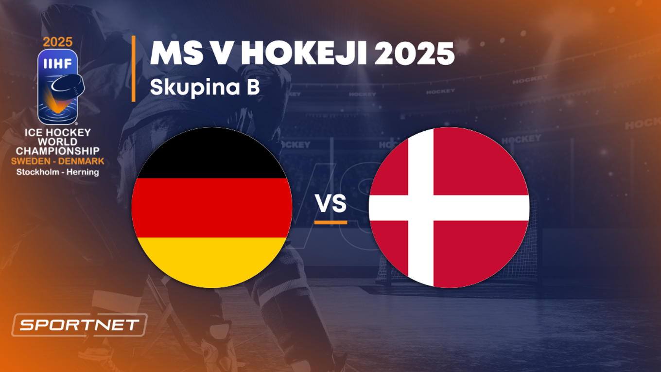 Nemecko - Dánsko: ONLINE prenos zo zápasu na MS v hokeji 2025 vo Švédsku a Dánsku.